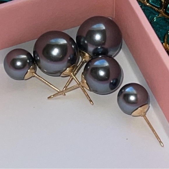 Neiman Marcus 14KT Gold studded Tahitian pearl 9mm Only 1 Single Availab… - Picture 7 of 16